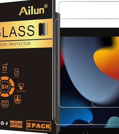 Ailun Screen Protector for iPad 9th 8th 7th Generation (10.2 Inch, iPad 9/8/7, 2021&2020&2019) Tempered Glass/Apple Pencil Compatible